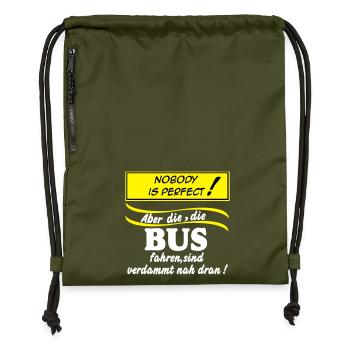 Busfahrer Bus Omnibus Kraftfahrer Nobody (25) - Turnbeutel aus Recycling-Material - military Green - Vorne