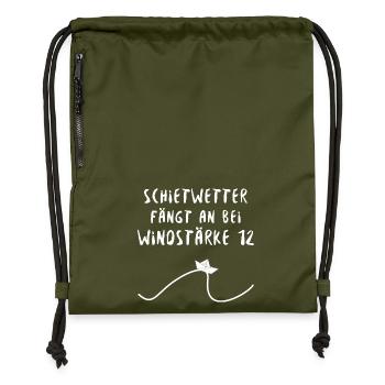 Schietwetter Welle Boot - Turnbeutel aus Recycling-Material - military Green - Vorne