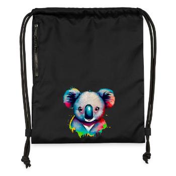 Koala - Turnbeutel aus Recycling-Material - Schwarz - Vorne