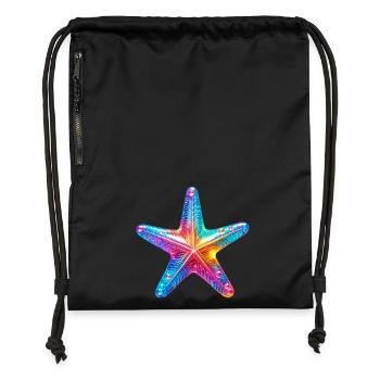 Étoile de mer - Sac à cordon en polyester recyclé - noir - Devant