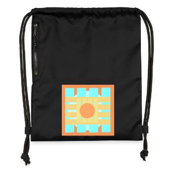 Conception de motifs de jeux de couleurs - Sac à cordon en polyester recyclé - noir - Devant