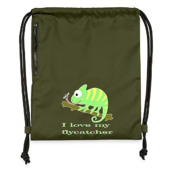 Animal caméléon - Sac à cordon en polyester recyclé - military green - Devant