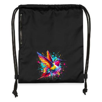 Kolibri - Turnbeutel aus Recycling-Material - Schwarz - Vorne