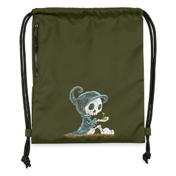 Skelett Hält Pflanze Hoffnung Entstehung - Turnbeutel aus Recycling-Material - military Green - Vorne