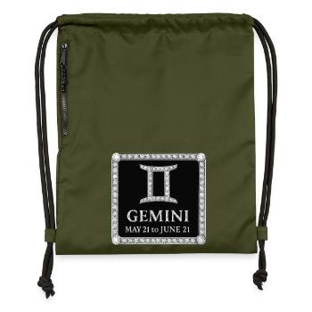 Signe du zodiaque Gémeaux - Sac à cordon en polyester recyclé - military green - Devant