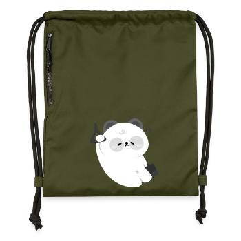 T-shirt Sleepy Panda Kawaii - Sac à cordon en polyester recyclé - military green - Devant