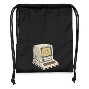 Vintage Smile Retro Computer - Gymsac made from recycled material - black - Front
