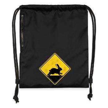 Rabbit yellow road sign - Gymsac made from recycled material - black - Front