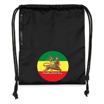 Lion of Judah Rasta Reggae Roots Jah Rastafari - Gymsac made from recycled material - black - Front