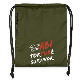 Abi Torture Survivor - Es war eine Folter - Gymsac made from recycled material - military green - Front