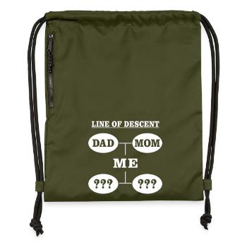 Line of Descent Mom Dad Me Shirt - Gymsac made from recycled material - military green - Front