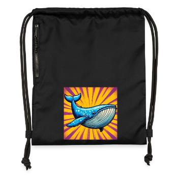 whale - Gymsac made from recycled material - black - Front