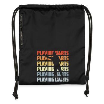 Play Darts Vintage Look - Gymsac made from recycled material - black - Front