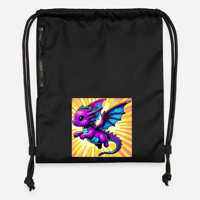 dragon - Gymsac made from recycled material - black