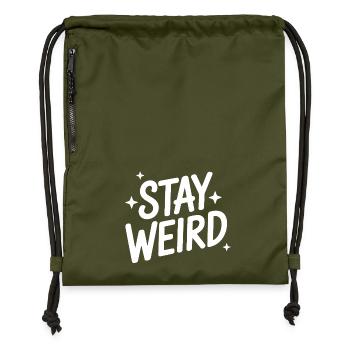 Reste bizarre et drôle à dire introverti - Sac à cordon en polyester recyclé - military green - Devant