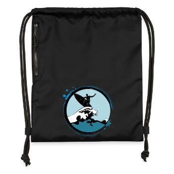 Surfer Patch - Gymsac made from recycled material - black - Front