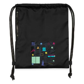 Eldram's Eighties Abstract 01 - Gymsac made from recycled material - black - Front