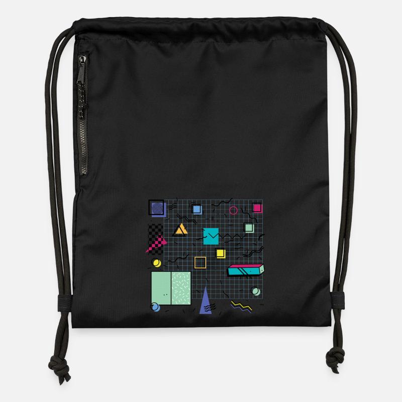 Eldram's Eighties Abstract 01 - Gymsac made from recycled material - black