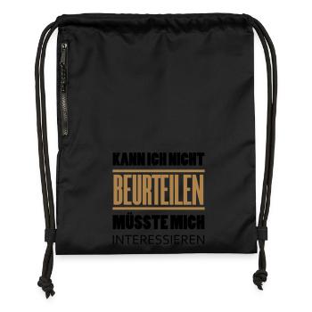 Je ne peux pas juger je ne serais pas intéressé - Sac à cordon en polyester recyclé - noir - Devant