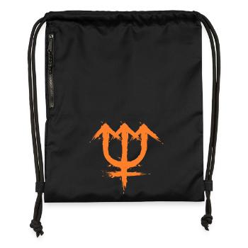 Astronomical symbol planet symbol Neptune - Gymsac made from recycled material - black - Front