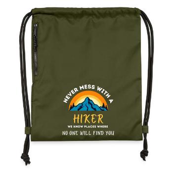 Nie Ärgern Mit Dem Hiker - Turnbeutel aus Recycling-Material - military Green - Vorne