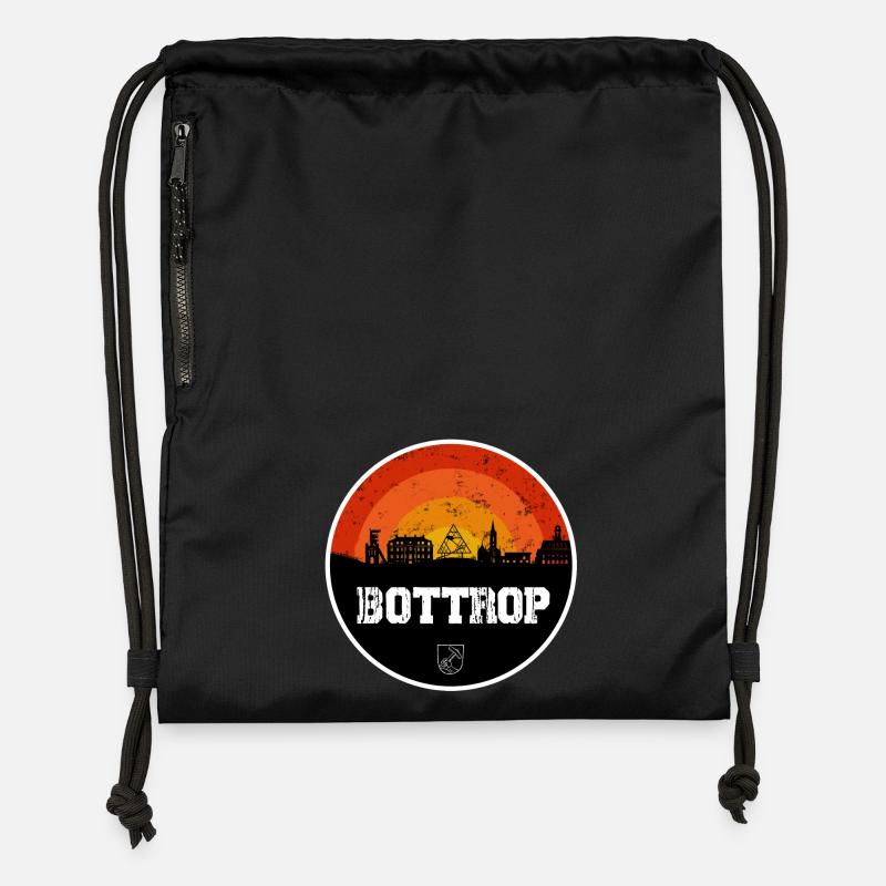Bottrop Skyline - Sac à cordon en polyester recyclé - noir