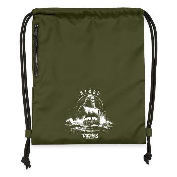 Njörd - the Viking sea god - Gymsac made from recycled material - military green - Front