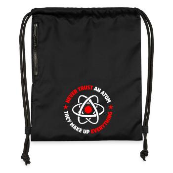 Protons, neutrons, électrons, - Sac à cordon en polyester recyclé - military green - Devant
