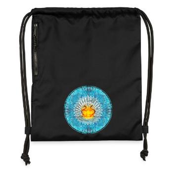 Heilige Flamme Mandala Design Ibiza - Turnbeutel aus Recycling-Material - Schwarz - Vorne