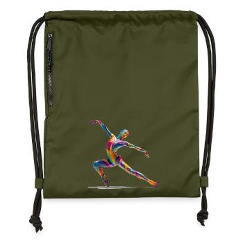 Explosion de couleurs danseuses en flux - Sac à cordon en polyester recyclé - military green - Devant