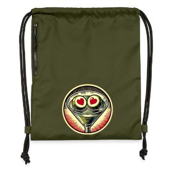 Heart Eyes Martini Retro - Turnbeutel aus Recycling-Material - military Green - Vorne
