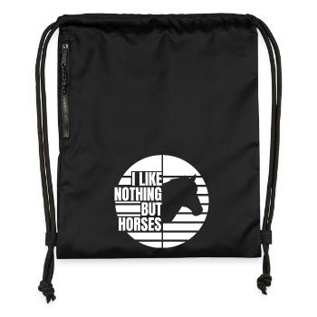 J’aime les chevaux - Sac à cordon en polyester recyclé - military green - Devant