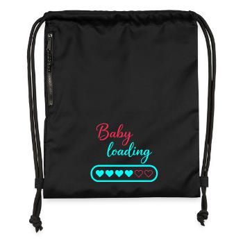 Baby Loading Neon Hearts - Turnbeutel aus Recycling-Material - Schwarz - Vorne