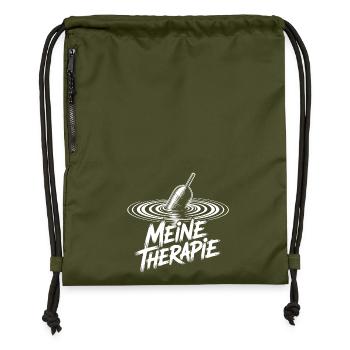 Angeln Therapie - Turnbeutel aus Recycling-Material - military Green - Vorne