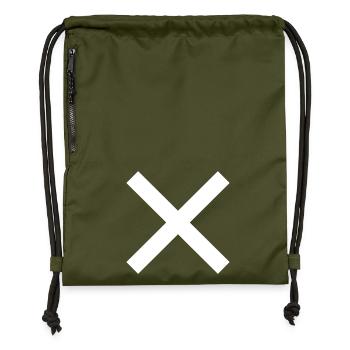 Signes X - Sac à cordon en polyester recyclé - military green - Devant