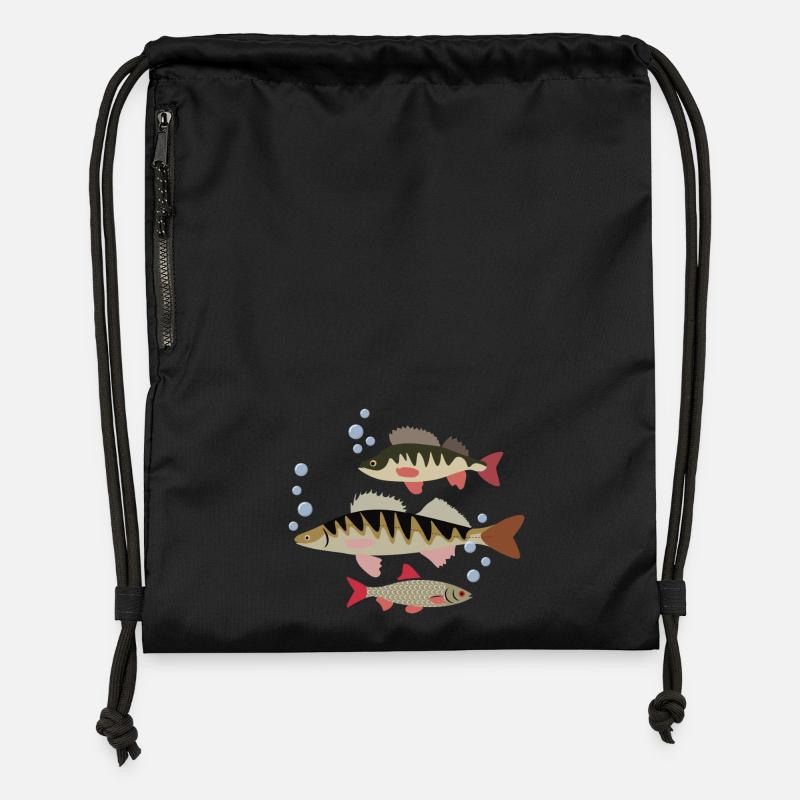 Fish - Gymsac made from recycled material - black
