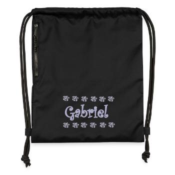 Gabriel Florale Pastellname Deco - Turnbeutel aus Recycling-Material - Schwarz - Vorne
