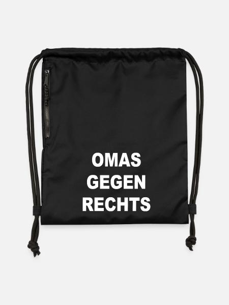 omas gegen rechts - Turnbeutel aus Recycling-Material - Schwarz