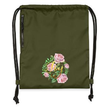 Be filled with joy - Turnbeutel aus Recycling-Material - military Green - Vorne