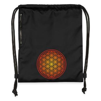 Yoga Mandala Flower of Life - Gymsac made from recycled material - black - Front