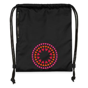 Herz - Mandala - Turnbeutel aus Recycling-Material - Schwarz - Vorne