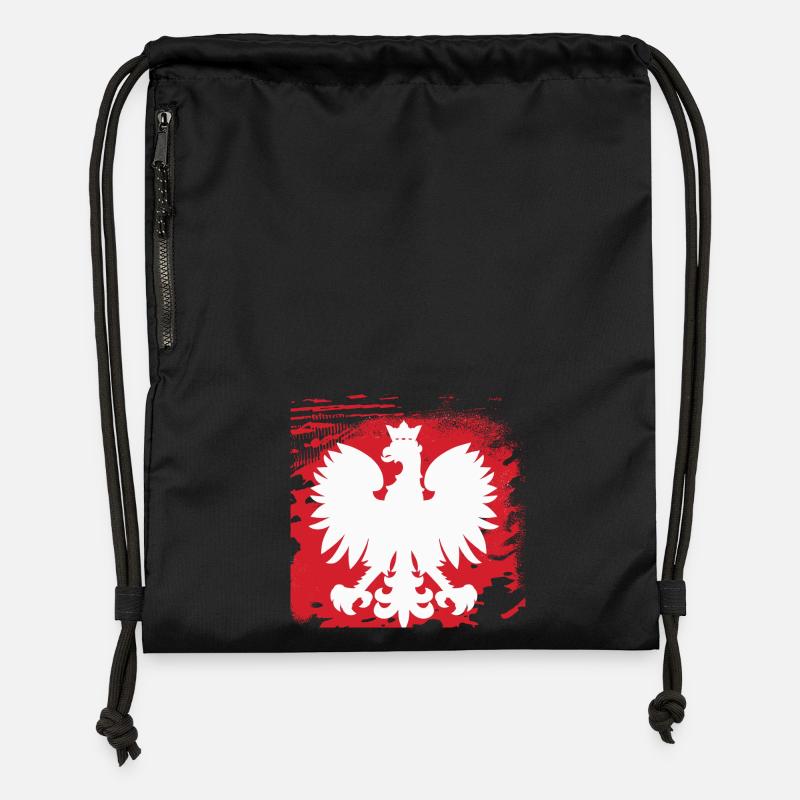 Polen - Turnbeutel aus Recycling-Material - Schwarz