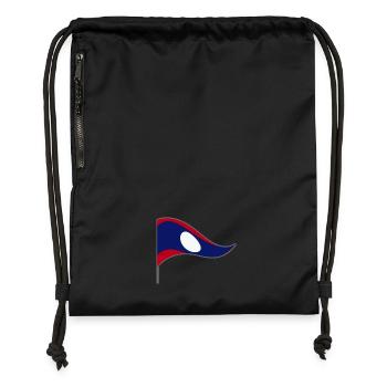 Laos Asien Mekong Flagge Fahne Landesfarbe - Turnbeutel aus Recycling-Material - Schwarz - Vorne
