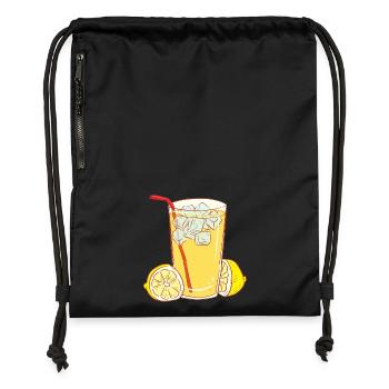 citron lime citron veggie Veggie agrumes - Sac à cordon en polyester recyclé - noir - Devant