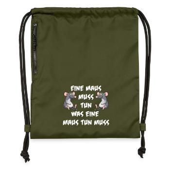 Maus tun muss - Turnbeutel aus Recycling-Material - military Green - Vorne