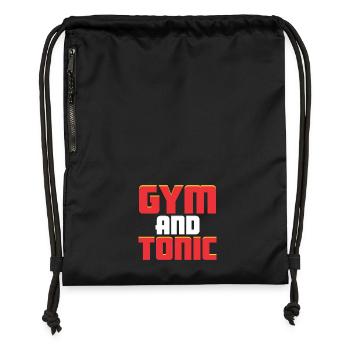 GYM AND TONIC GIN TRINKER TRAINING SPORT - Turnbeutel aus Recycling-Material - Schwarz - Vorne