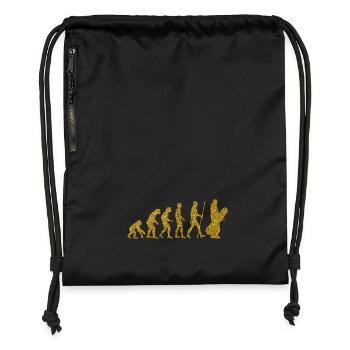 Evolution Snowboard Golden Glitter Effekt - Turnbeutel aus Recycling-Material - Schwarz - Vorne