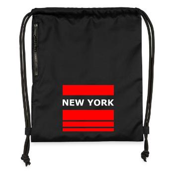 NEW YORK - Sac à cordon en polyester recyclé - noir - Devant
