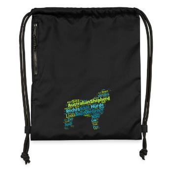 Rally Obedience Australian Shepherd Wordcloud - Turnbeutel aus Recycling-Material - Schwarz - Vorne