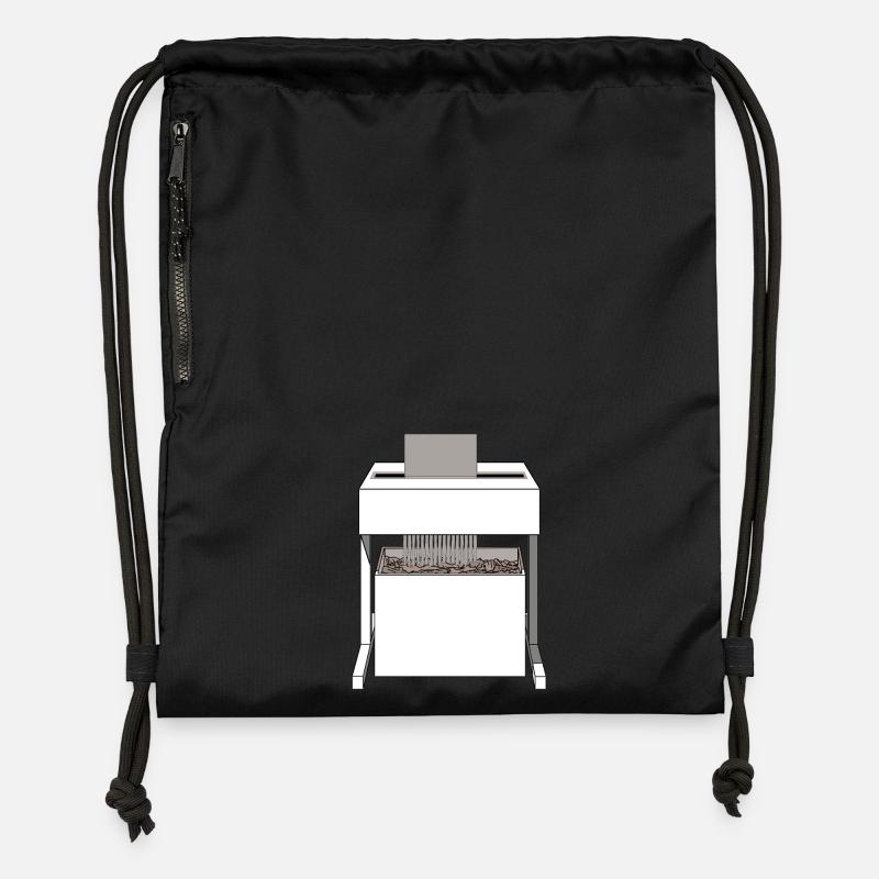 Shredder paper device office idea gift work - Gymsac made from recycled material - black